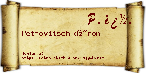 Petrovitsch Áron névjegykártya
